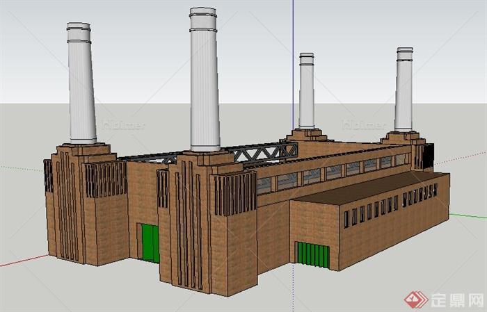 某发电站工业建筑设计su模型