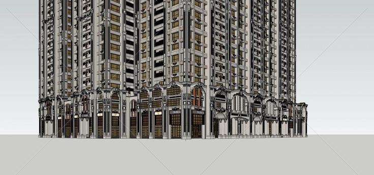 欧式高层住宅楼(69511)su模型下载
