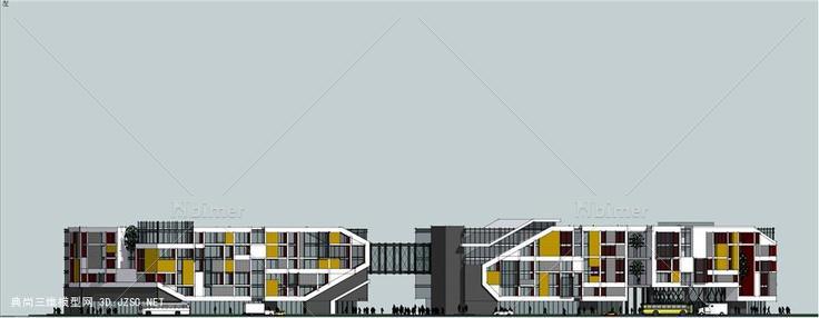 创意办公楼3 低层办公楼su模型