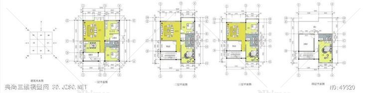 中式小住宅新农村 su模型 3d