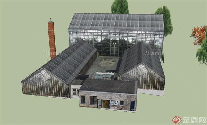 某温室植物园建筑设计SU模型