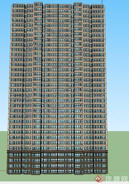 现代高层居住楼建筑设计su模型