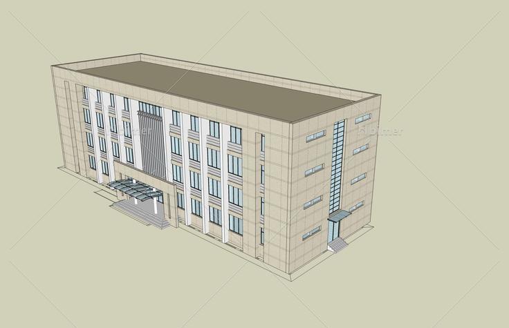 现代多层办公楼(44411)su模型下载