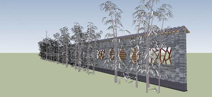 古建围墙(43248)su模型下载