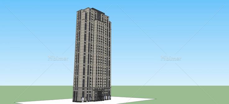 古典风格高层住宅(49603)su模型下载