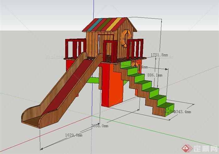 设计素材之游乐设施儿童滑梯设计素材su模型