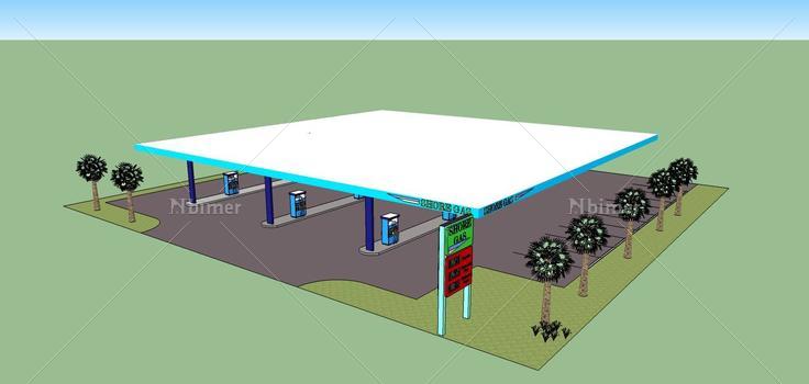 加油站(69968)su模型下载