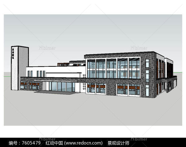 办公楼建筑草图大师SU模型