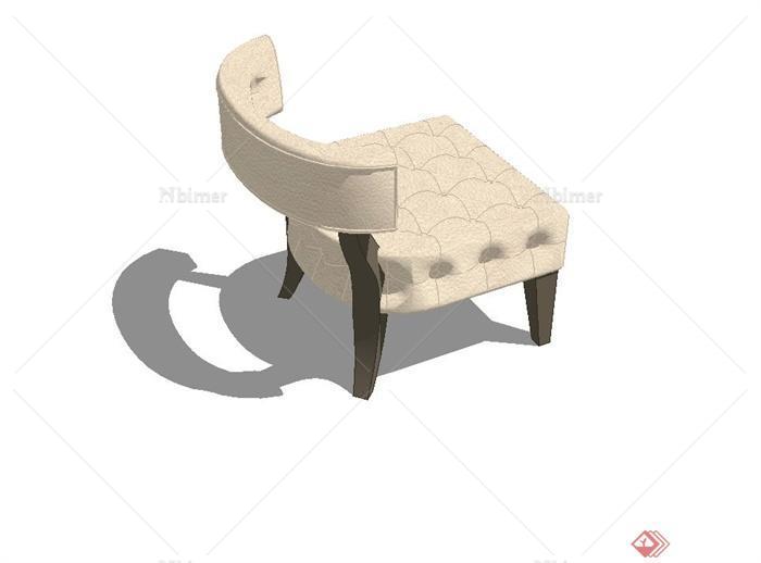 现代皮质沙发椅设计su模型
