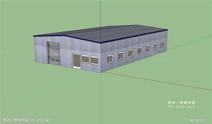 工业厂房建筑的SU模型