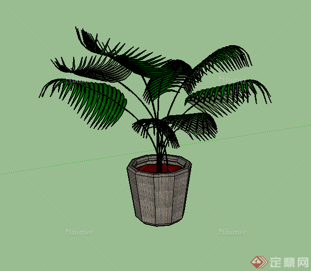 某园林盆栽植物设计SU模型素材6