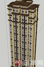 某现代居住高层建筑楼设计SU模型