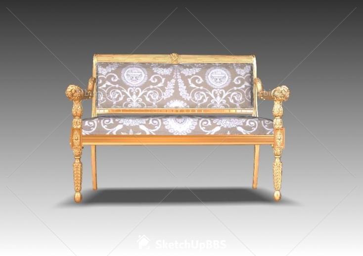 NEW!-分享精致宫廷式奢华式样沙发椅子SketchUp模