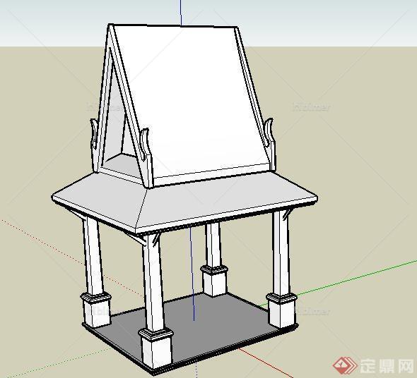 某东南亚风格景观亭子SketchUp(SU)3D简模