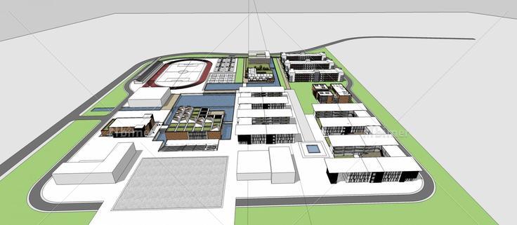 某学校包括博物馆教学楼宿舍(82711)su模型下载