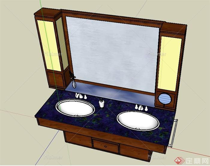 室内洗手柜设计SU模型