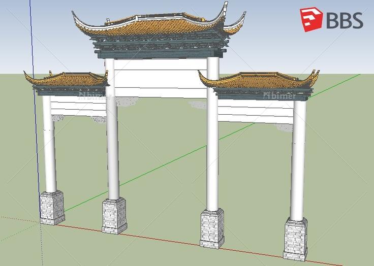 （（中国古建牌坊模型））） 细节还不错，同比例