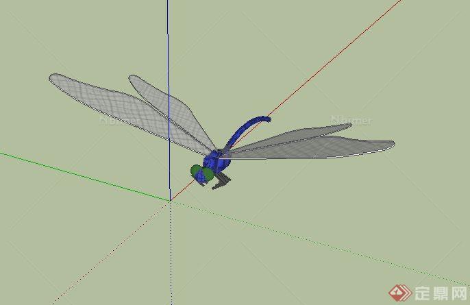 一只蜻蜓的SU模型素材