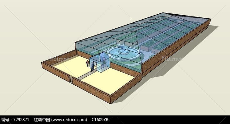 全玻璃花园温室大棚SU模型