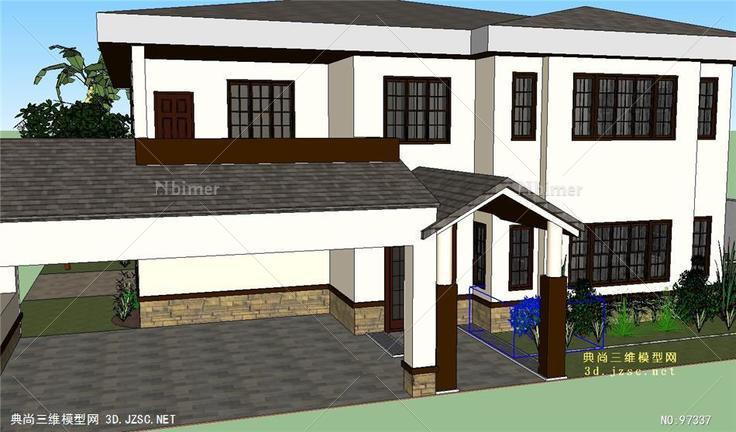 欧式别墅房子建筑模型