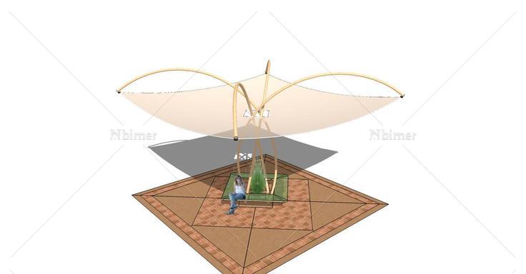景观廊架精模3(106611)su模型下载