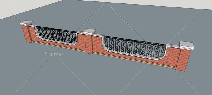 围墙护栏(77297)su模型下载