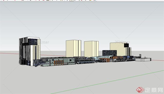 某城市中心商业群建筑设计su模型