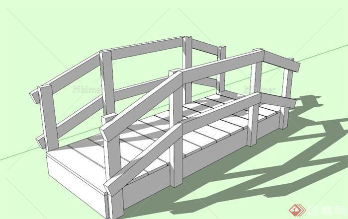现代木制园桥设计SU模型[原创]