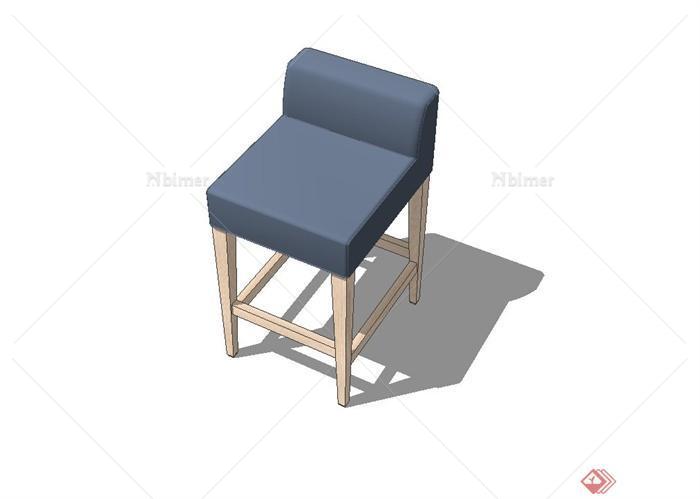 现代风格四角坐凳设计su模型