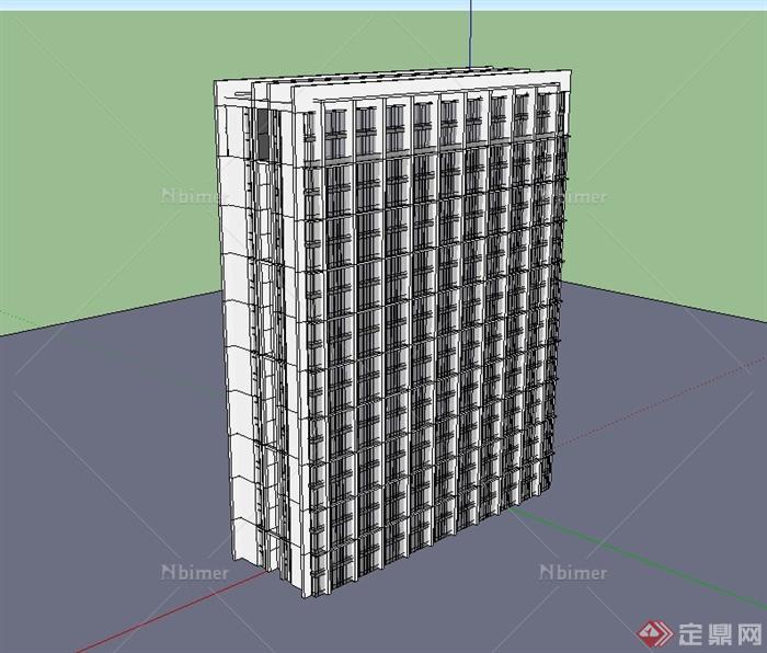 现代风格简单的写字楼设计su模型[原创]