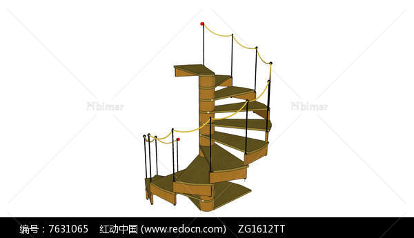 特色旋转楼梯SU