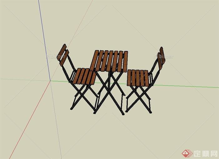 室内外通用的桌椅组合设计su模型[原创]