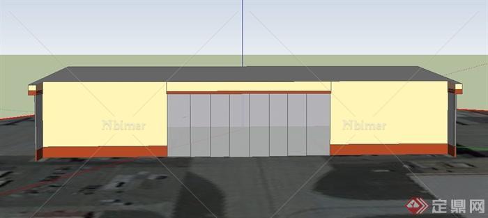 某车间单层仓库建筑设计SU模型