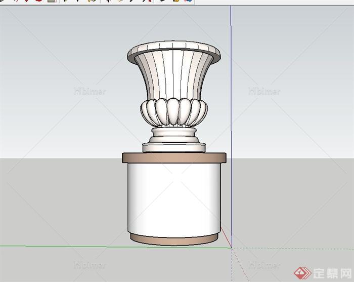 欧式风格景观柱小品设计SU模型[原创]
