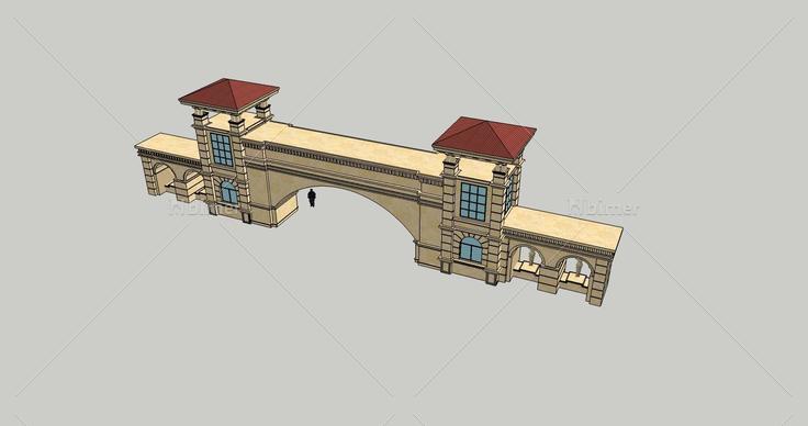欧式风格小区入口(69294)su模型下载