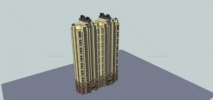 新古典风格高层住宅楼(71135)su模型下载