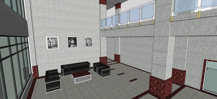公寓楼门厅室内模型(53765)su模型下载