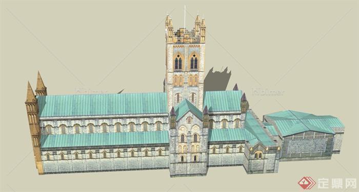 巴克法斯特修道院建筑设计SU模型