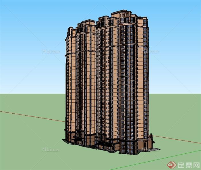 某详细新古典高层商业住宅楼设计su模型[原创]