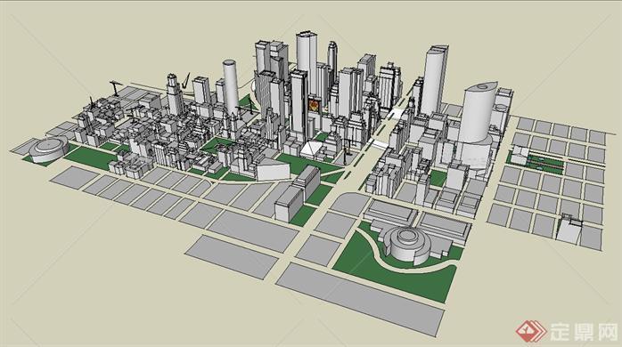 某市商业综合体建筑规划SU模型（2）