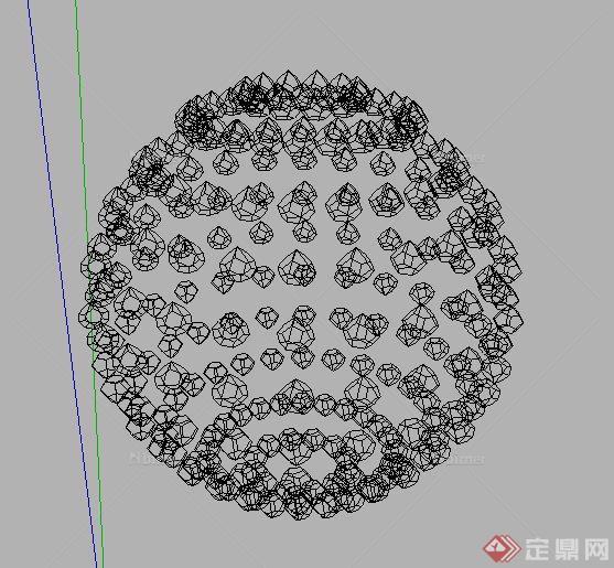 圆球水晶灯su模型[原创]