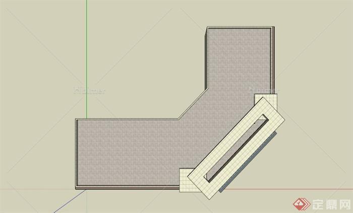 欧式沿街两层商业建筑SU模型