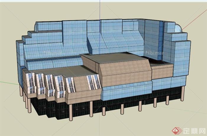 某特色综合大厦建筑设计SU模型