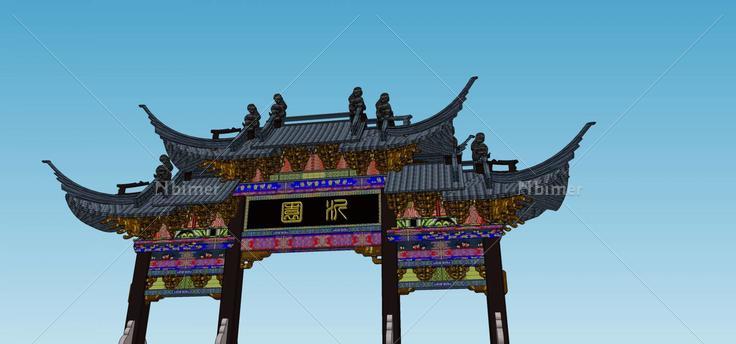 牌坊(73078)su模型下载