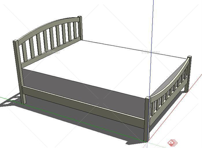 设计素材之家具 双人床设计方案su模型