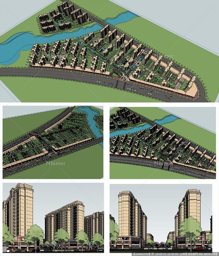 Sketch Up 精品模型---超精细高层住宅小区规划及