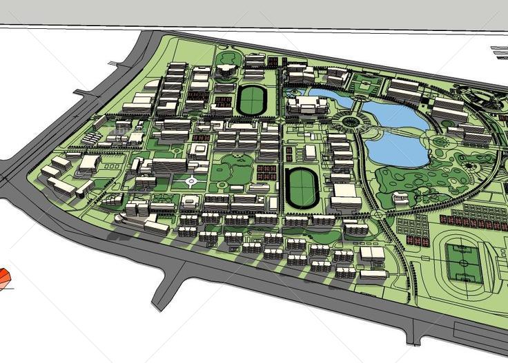 某大学总体平面 学校su模型