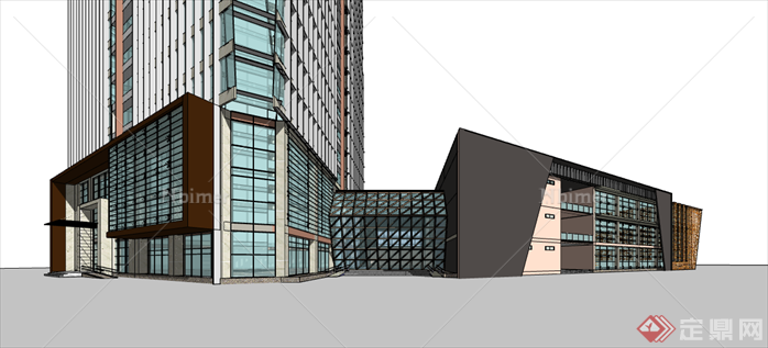 现代高层办公楼建筑sketchup模型[原创]