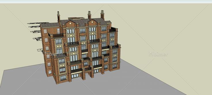 新古典风格多层花园洋房(74070)su模型下载