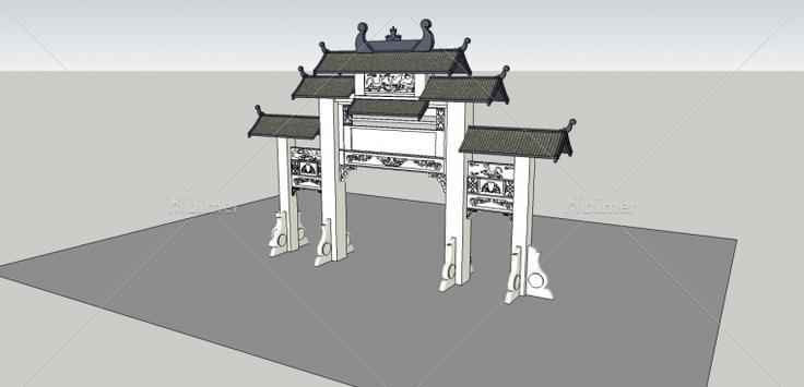 牌楼中国古建设计方案带SketchUp模型下载分享